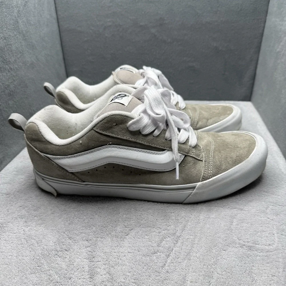 Vans Knu Skool Suede Chunky Skate Shoes Gray White Men's Size 12